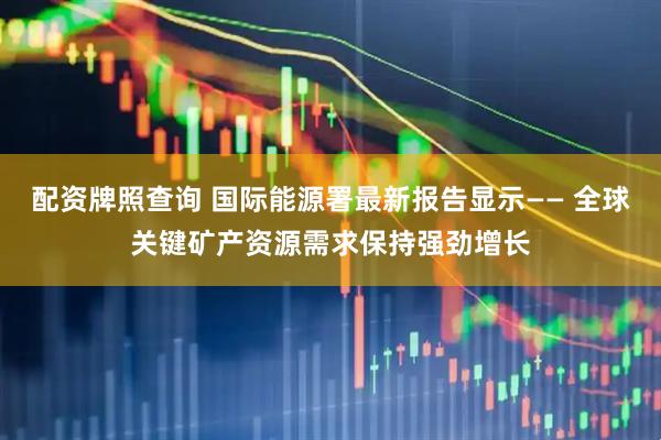 配资牌照查询 国际能源署最新报告显示—— 全球关键矿产资源需求保持强劲增长